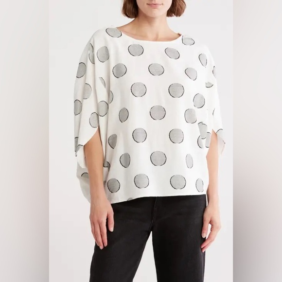 Patrizia Luca White and Black Polka Dot Blouse - Picture 2 of 6